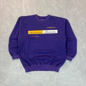 Vintage Dodger Western Illinois University Leathernecks Sweatshirt Purple Mens L